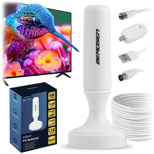 Antena wewnętrzna 360 stopni TV ultra HD 4K Berdsen BD-956 biała