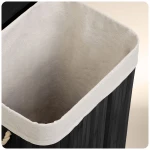 Bambusowy kosz na pranie bieliznę z pokrywą 72 l Massido