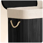 Bambusowy kosz na pranie bieliznę z pokrywą 72 l Massido