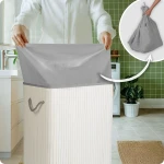 Bambusowy kosz na pranie bieliznę z pokrywą 100 l Massido