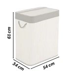 Bambusowy kosz na pranie bieliznę z pokrywą 100 l Massido