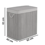 Bambusowy kosz na pranie bieliznę z pokrywą 150 l Massido