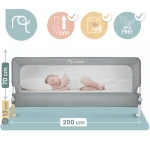 Barierka ochronna do łóżka zabezpieczająca bramka blokada 200 cm Nukido NK-228 szara