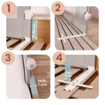 Barierka ochronna do łóżka zabezpieczająca bramka blokada 200 cm Nukido NK-228 szara