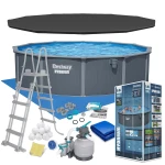Basen ogrodowy panelowy całoroczny 549 x 132 cm 13w1 Bestawy 561CS