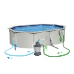 Basen ogrodowy panelowy całoroczny 500x366x122 cm 13w1 Bestawy 56586