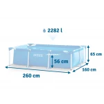 Basen ogrodowy stelażowy 260 x 160 x 65 cm 2w1 INTEX 28271 
