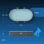 Basen ogrodowy stelażowy 305 x 200 x 84 cm 17w1 Bestway 5614A