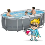 Basen ogrodowy stelażowy 305 x 200 x 84 cm 17w1 Bestway 5614A + maszynka do baniek GRATIS