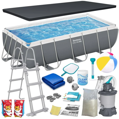 Basen ogrodowy stelażowy 404 x 201 x 100 cm 18w1 Bestway 56442 