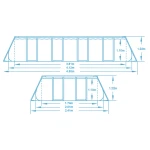 Basen ogrodowy stelażowy 412x201x122 cm 17w1 Bestway 56457N