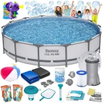 Basen ogrodowy stelażowy 427 x 84 cm 17w1 Bestway 56595 + maszynka do baniek GRATIS