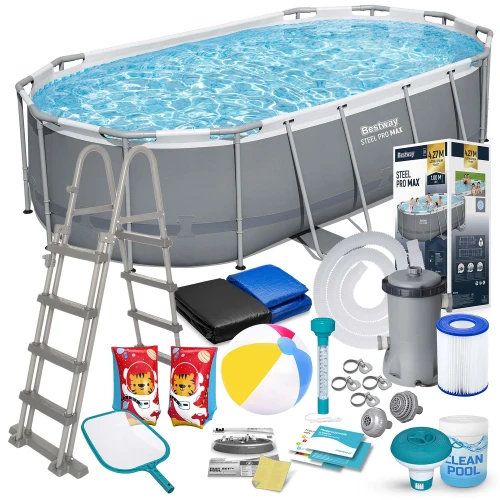 Basen ogrodowy stelażowy 427 x 250 x 100 cm 18w1 Bestway 56620