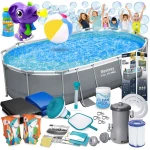 Basen ogrodowy stelażowy 488 x 305 x 107 cm 18w1 Bestway 56448 + maszynka do baniek GRATIS