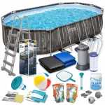 Basen ogrodowy stelażowy 610 x 366 x 122 cm 18w1 Bestway 5611R