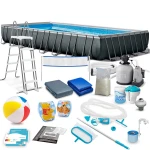 Basen ogrodowy stelażowy 975 x 488 x 132 cm 22w1 INTEX 26378 + hulajnoga GRATIS