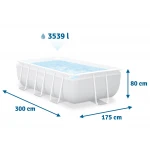 Basen ogrodowy stelażowy Prism Frame 300 x 175 x 80 cm 18w1 INTEX 26784