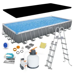 Basen stelażowy ogrodowy 956 x 488 x 132 cm 11w1 Bestway 56623