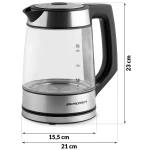 Czajnik elektryczny szklany 1,7L Berdsen BD-704 czarno-srebrny 