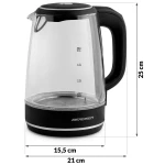 Czajnik elektryczny szklany 2L Berdsen BD-702 czarny