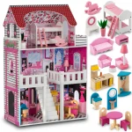 Domek dla lalek z akcesoriami 60x30x90 cm