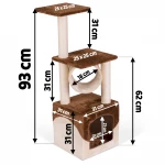 Drapak, domek dla kota 93 cm DR-257 brązowy-kremowy Pethaus