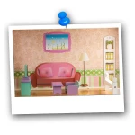 Drewniany domek dla lalek duży 3-piętrowy + meble + taras