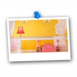 Drewniany domek dla lalek duży 3-piętrowy + meble + taras