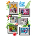 Drewniany domek dla lalek duży 3-piętrowy + meble + taras + winda