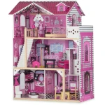 Drewniany domek dla lalek duży 3-piętrowy z windą