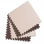 Duża mata piankowa edukacyjna puzzle Ricokids brązowo-biała