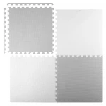Duża mata piankowa, puzzle 4 szt białe i szare