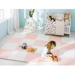 Duża mata piankowa puzzle Ricokids 60x60 cm 4 szt. brzoskwiniowo-biała