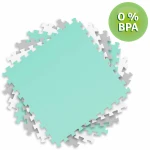 Duża mata piankowa puzzle Ricokids 180x180cm 9 szt szaro-turkusowa