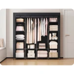 Duża szafa tekstylna Massido MS-804 czarna