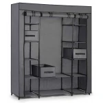 Duża szafa tekstylna z szufladami Massido - grafitowa
