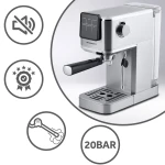 Ekspres do kawy kolbowy 20 bar Berdsen BD-770 srebrny