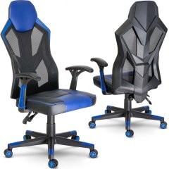 Fotel biurowy dla gracza Shiro czarno-niebieski
