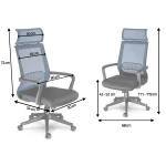 Fotel biurowy krzesło obrotowe mikrosiatka Nosberg - mechanizm TILT