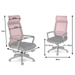 Fotel biurowy krzesło obrotowe mikrosiatka Nosberg - mechanizm TILT