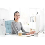 Fotel biurowy materiałowy Benton niebiesko-biały 