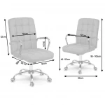 Fotel biurowy materiałowy Benton niebiesko-biały 