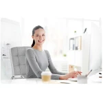 Fotel biurowy materiałowy Benton szaro-biały 