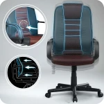 Fotel biurowy obrotowy Sofotel czarno-brązowe 