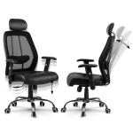 Fotel biurowy skórzany z mikrosiatką Monaco czarny