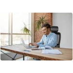 Fotel biurowy skórzany z mikrosiatką Monaco czarny