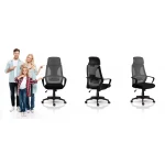 Fotel biurowy z mikrosiatką Praga - szary