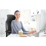 Fotel biurowy z mikrosiatką Praga - czarny