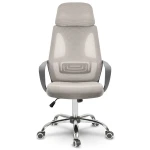 Fotel biurowy z mikrosiatką Praga - jasnoszary 