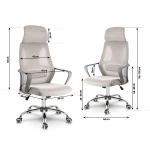 Fotel biurowy z mikrosiatką Praga - jasnoszary 